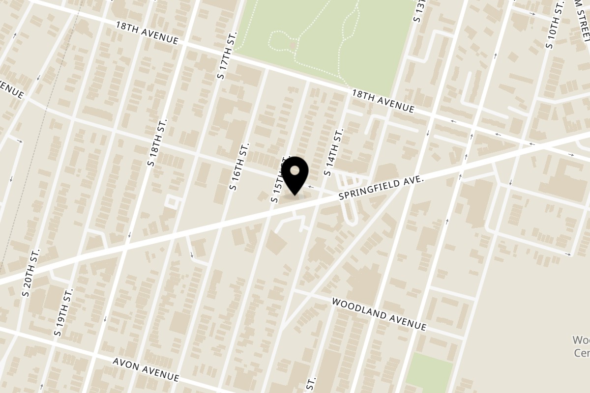 Map showing the location of Oh My Goodness Restaurant & Catering on 610 Springfield Ave in Newark